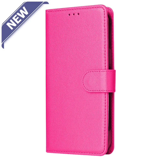 Leather wallet case for Moto G 5G (2024) Hot Pink.