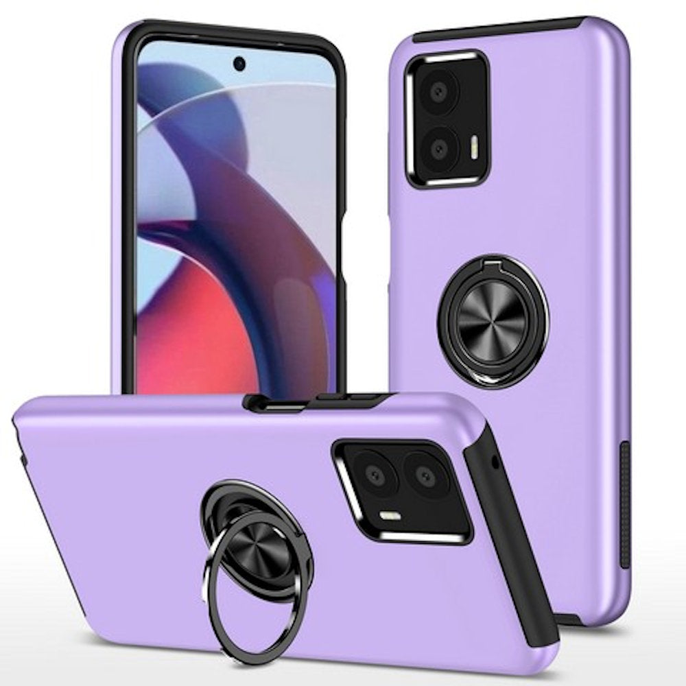 Feather touch ring case for Moto G Power (2024) Purple.