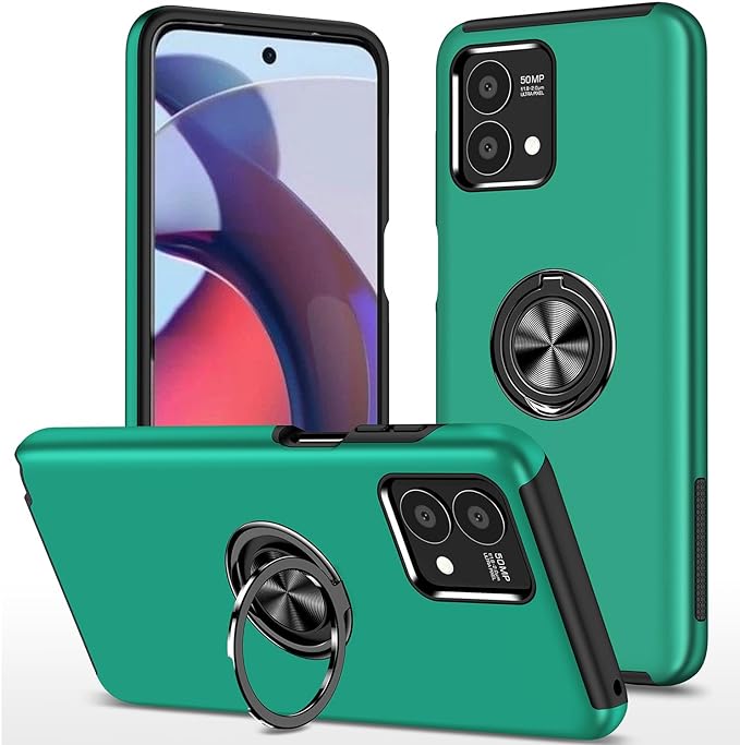 Feather touch ring case for Moto Edge (2023) Green.