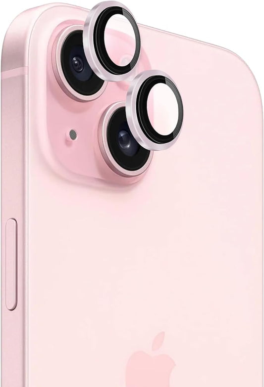 Camera ring protector for iPhone 15 Pink.