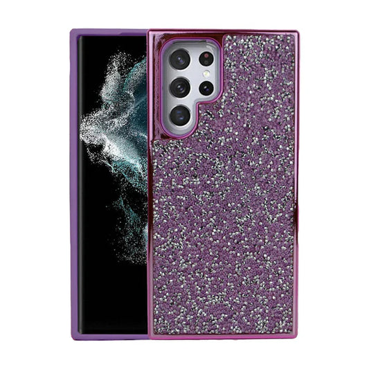 Designer hard glitter case for Samsung S23 Ultra Purple.