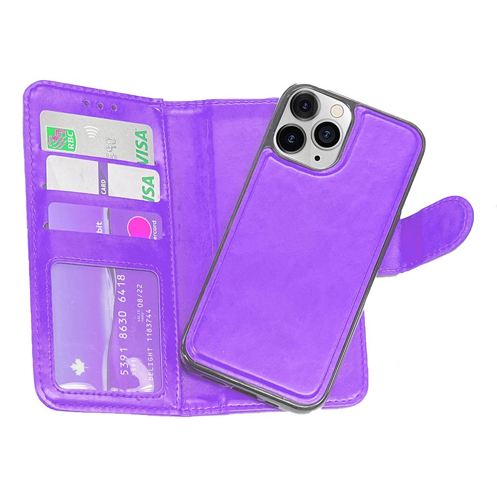 purple iPhone 11 magnetic wallet