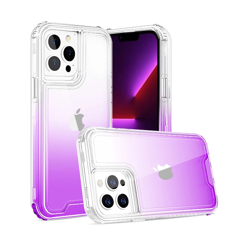 3pc Colourful combo case for iPhone 15 Pro Max Purple.