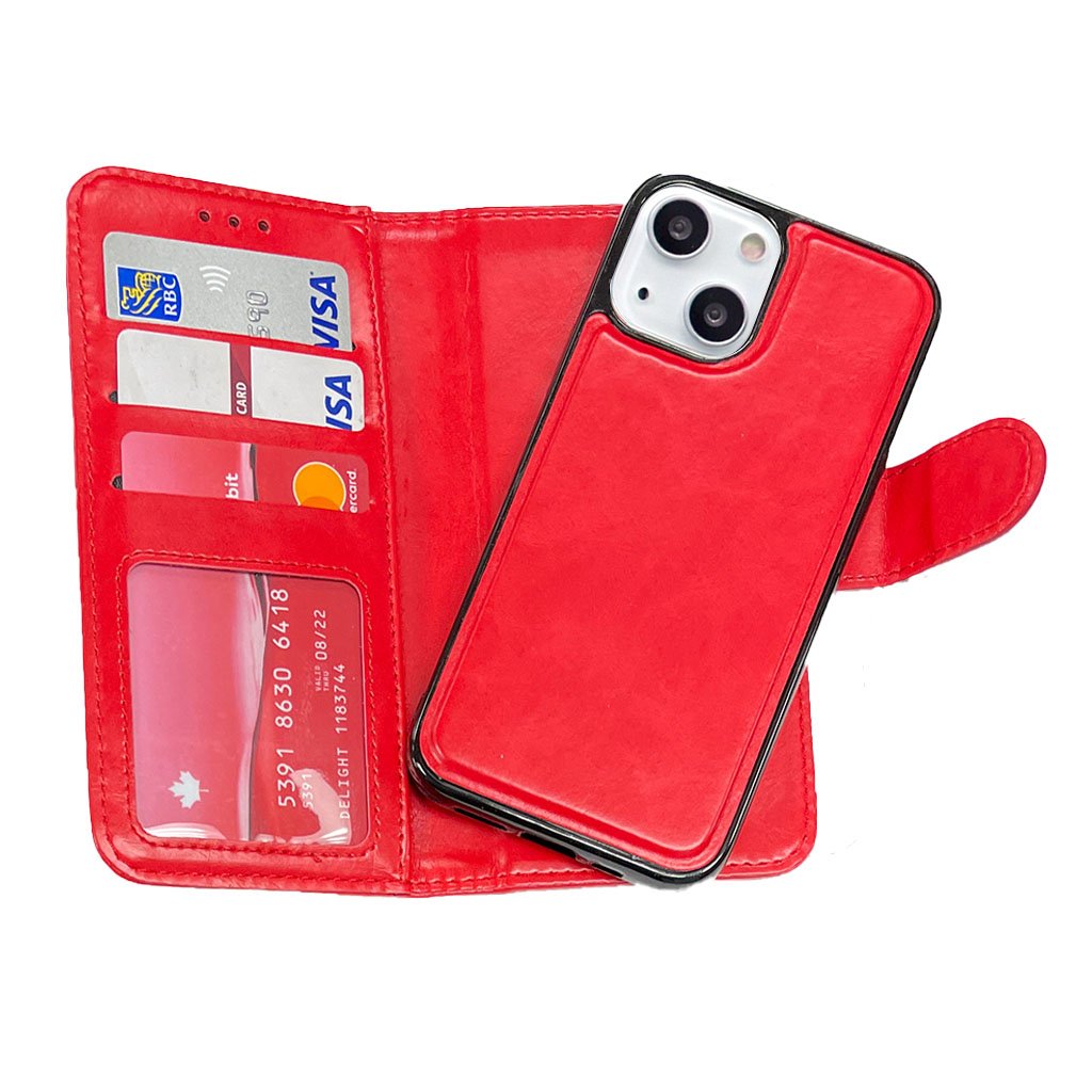 red iPhone 13 Mini magnetic wallet