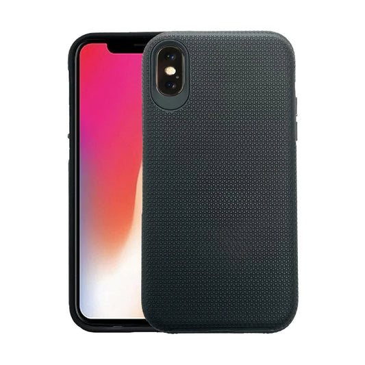 Triangle dotted hard shell case for iPhone X/XS Black.