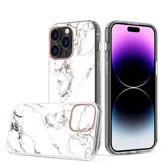 IMD White marble case for iPhone 15