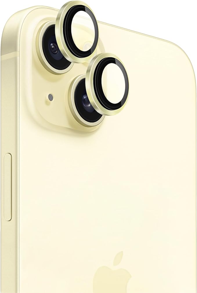 Camera ring protector for iPhone 15 Yellow.